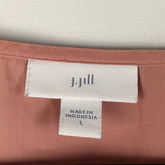J. Jill Cold Shoulder Bell Sleeve Blouse Womens Large Top Rose Pink - Picture 4 of 10